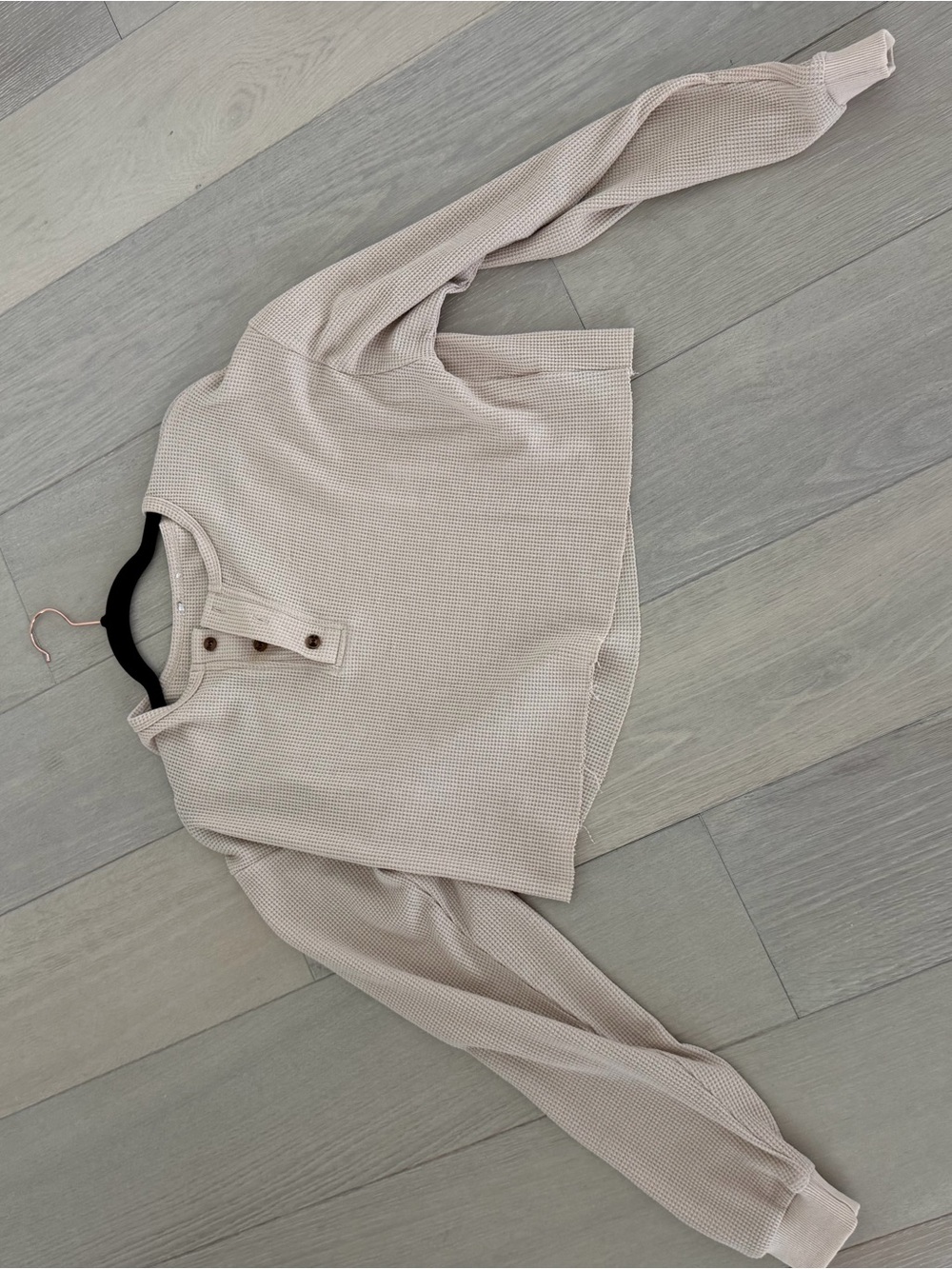 Princess Polly Cream Waffle Knit Long Sleeve Crop Top